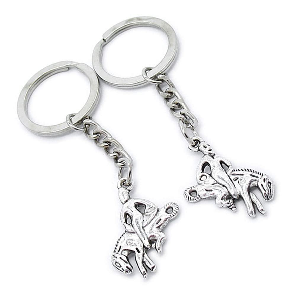 5 Pieces Keychain Keyring Door Car Key Chain Ring Tag Charms Supplies CM7X4N Equestrian Horse Athlete