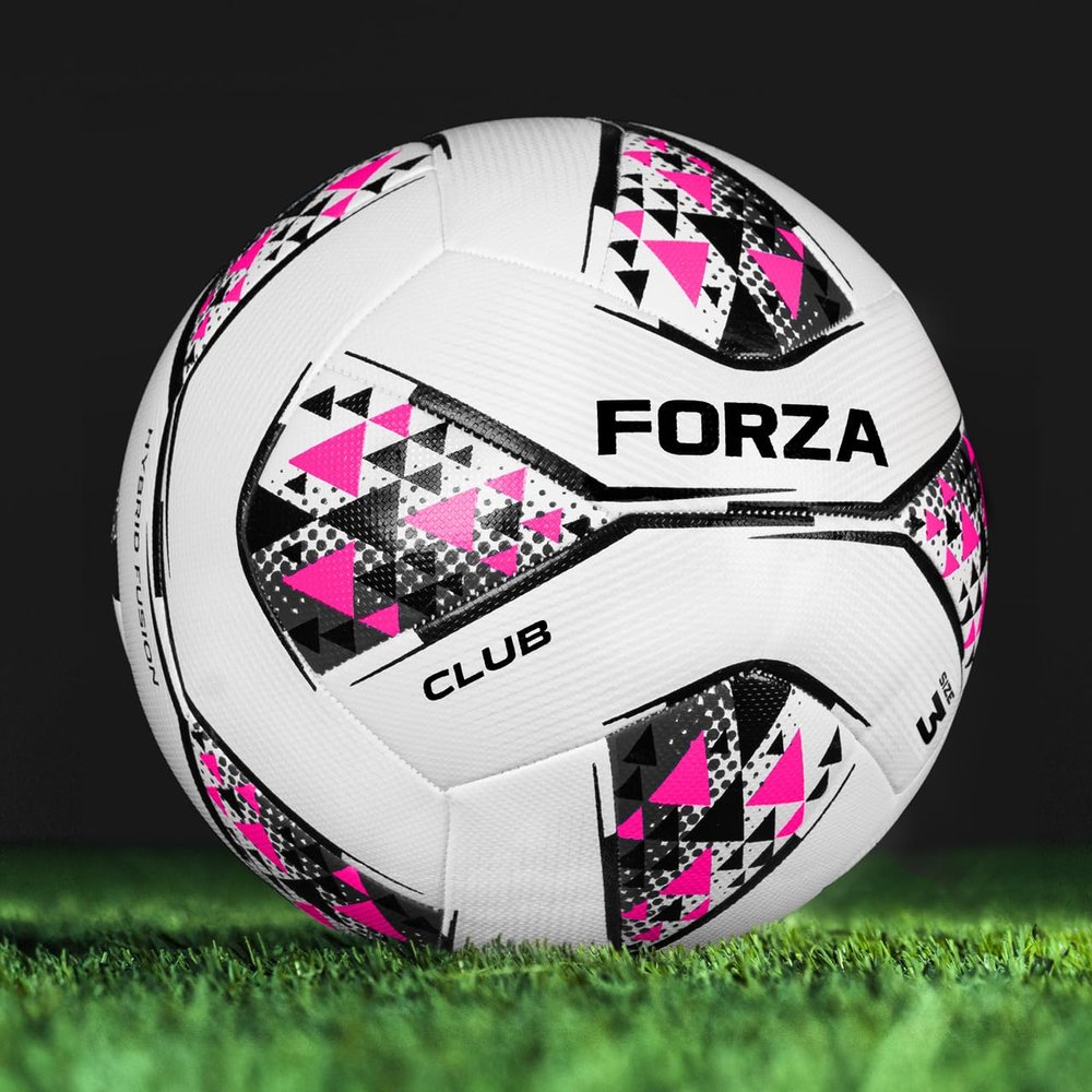 FORZA Match Club Soccer Balls - Ball Sizes: 3, 4 & 5 - Multiple Pack Sizes (Pack of 3, White & Pink Size 3)