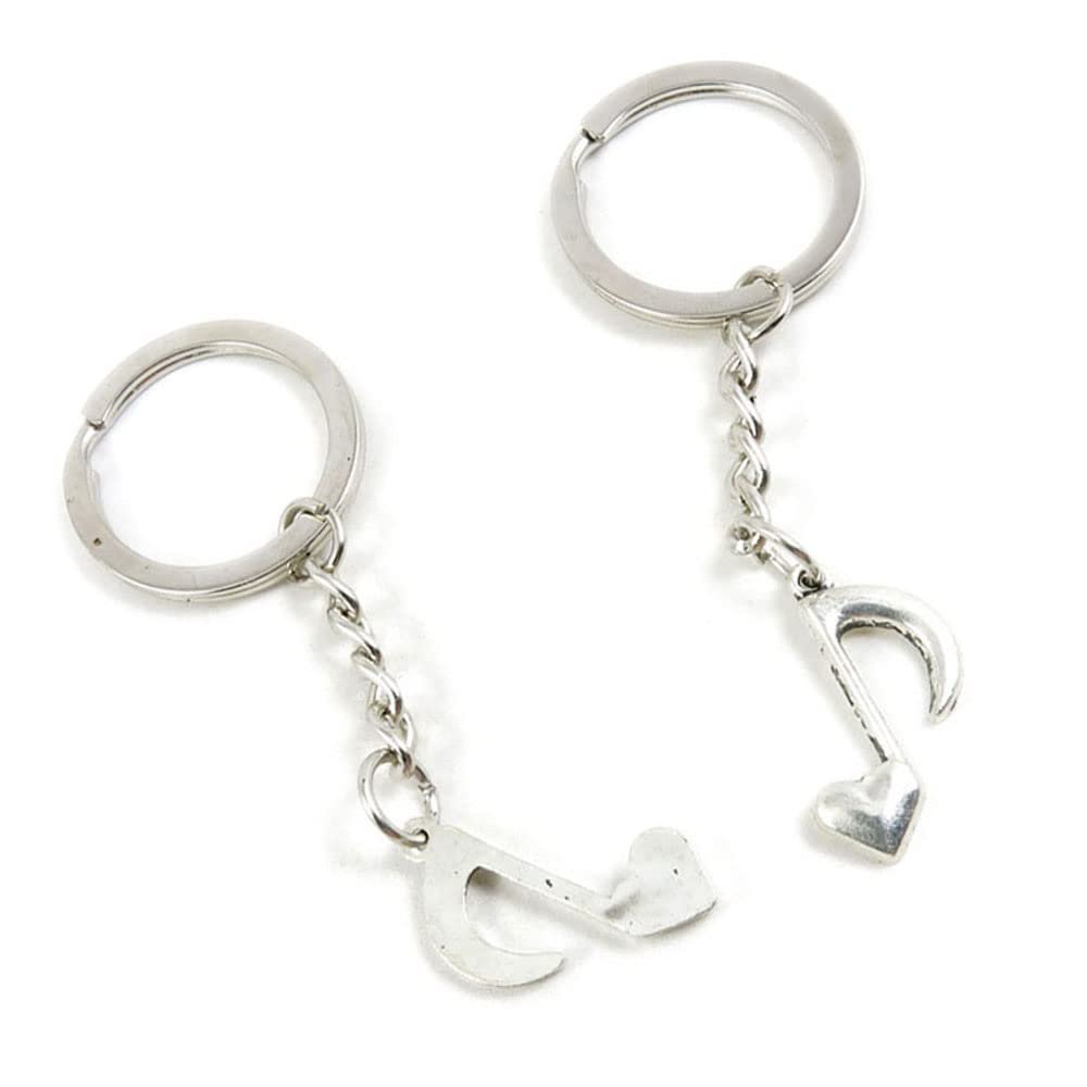 5 Pieces Keychain Keyring Door Car Key Chain Ring Tag Charms Supplies K9RP3Y Music Musical Note