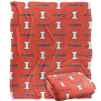 University of Illinois Blanket, 50"x60" Logo Pattern, University of Illinois, Silky Touch Super Soft Throw Blanket