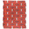 University of Illinois Blanket, 50"x60" Logo Pattern, University of Illinois, Silky Touch Super Soft Throw Blanket view 2