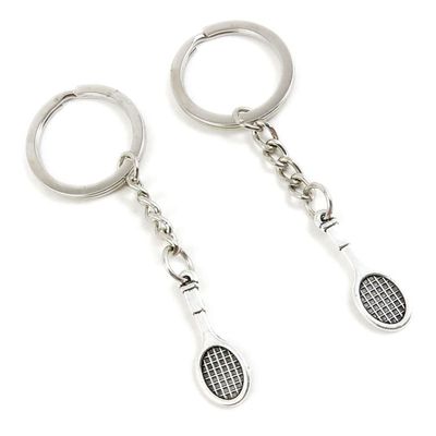 10 Pieces Keychain Keyring Door Car Key Chain Ring Tag Charms Supplies R1UD5X Tennis Racket