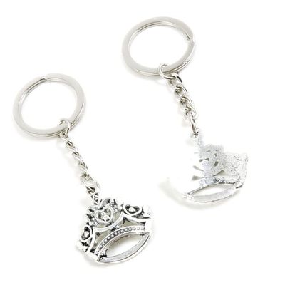 10 Pieces Keychain Keyring Door Car Key Chain Ring Tag Charms Supplies Y1NH3V Crown