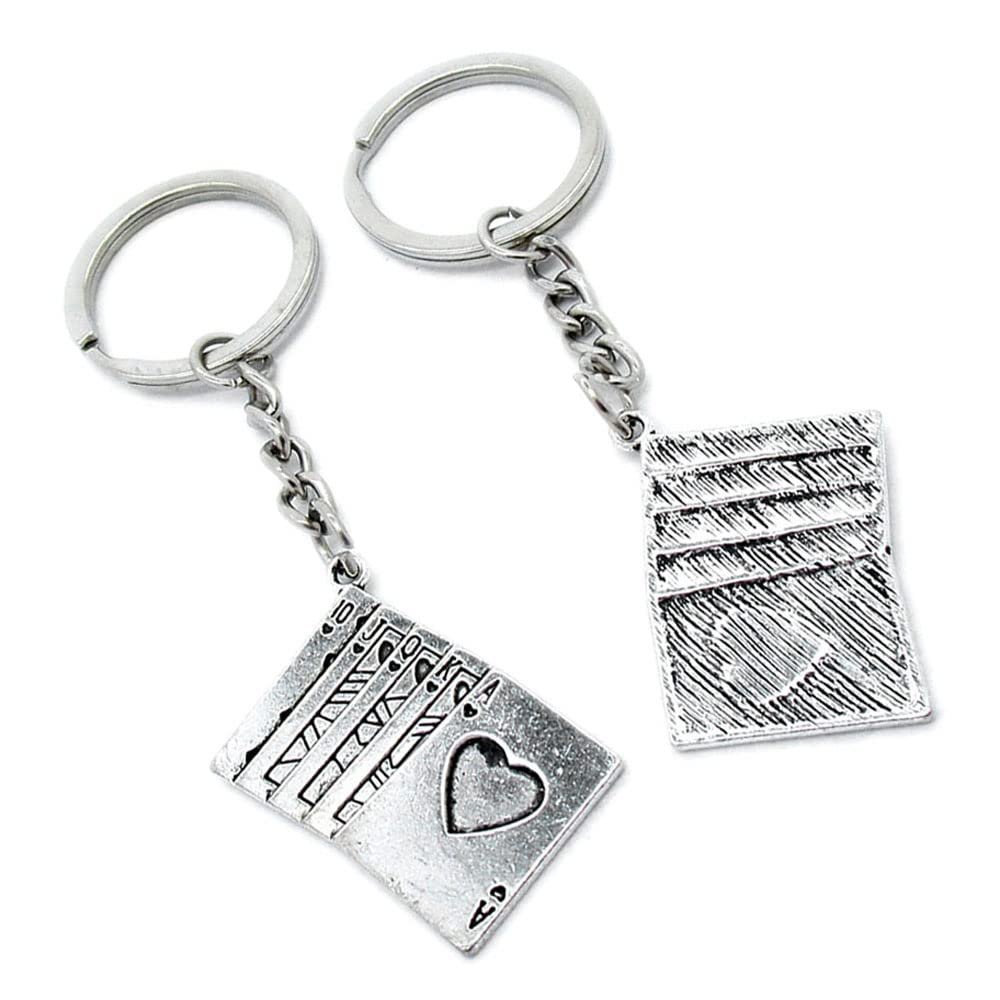 5 Pieces Keychain Keyring Door Car Key Chain Ring Tag Charms Supplies A2KE8Y Poker Straight Flush