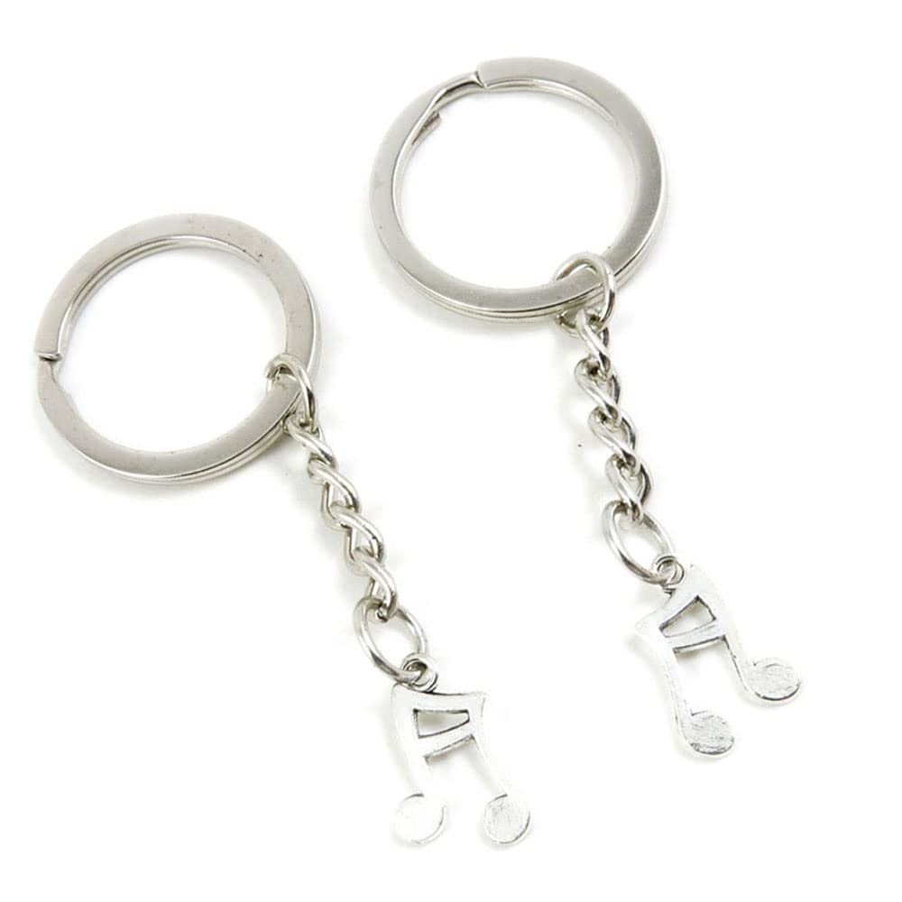 10 Pieces Keychain Keyring Door Car Key Chain Ring Tag Charms Supplies M3ON1B Music Musical Note