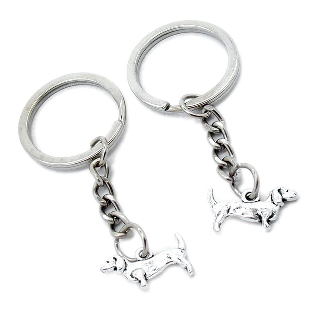 10 Pieces Keychain Keyring Door Car Key Chain Ring Tag Charms Supplies T6UE6R Dachshund Dog
