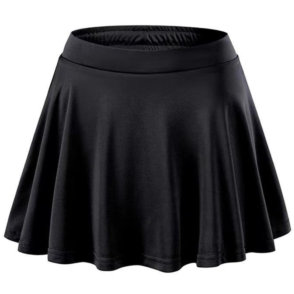 easyforever Kids Girls Pleated Tennis Golf Skirt with Shorts Skort High Waist Running Workout Athletic Activewear Black 12-13