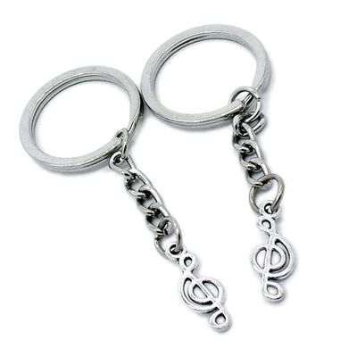 10 Pieces Keychain Keyring Door Car Key Chain Ring Tag Charms Supplies Q7NX6Y Music Musical Note