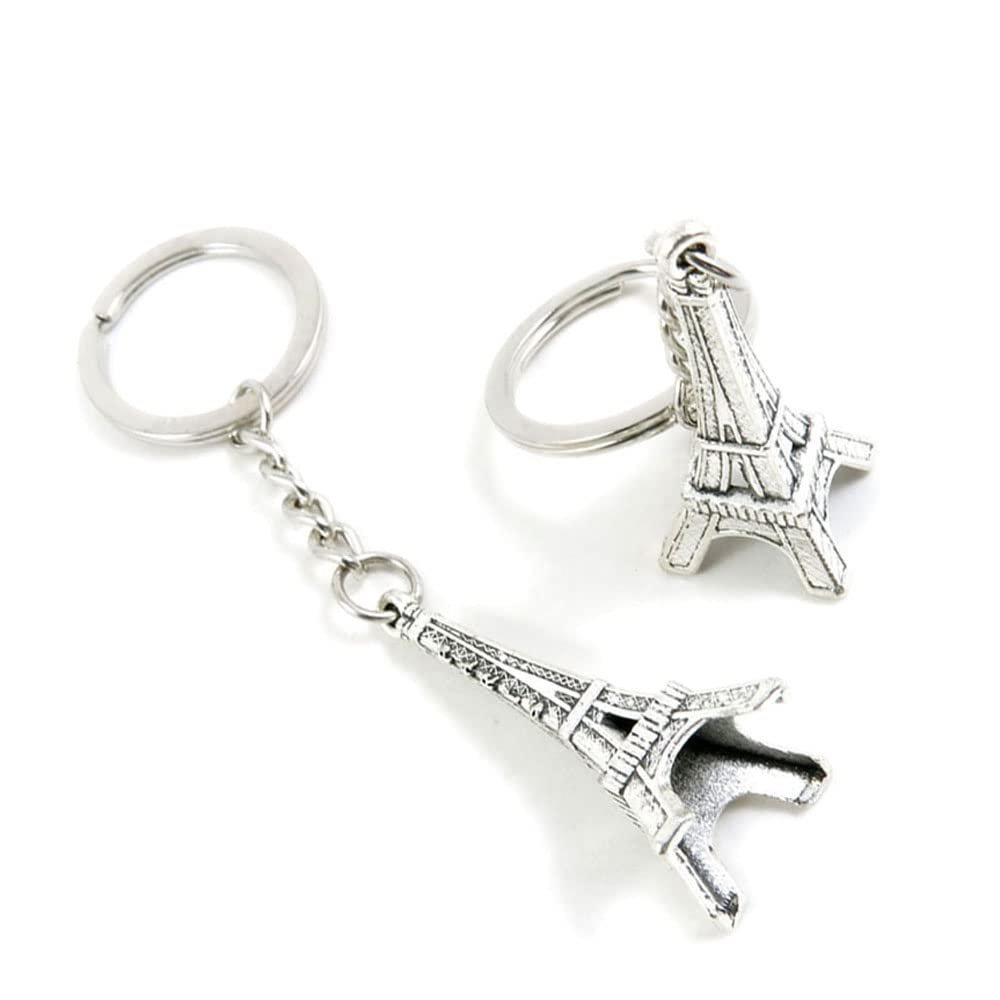 10 Pieces Keychain Keyring Door Car Key Chain Ring Tag Charms Supplies W7OO7A Paris Eiffel Tower