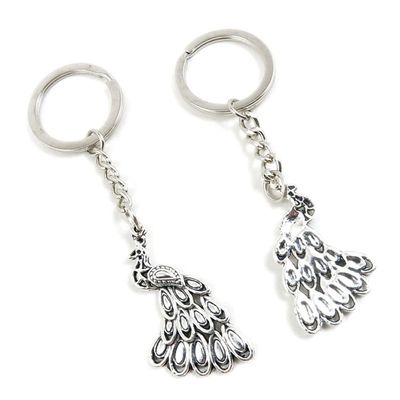 5 Pieces Keychain Keyring Door Car Key Chain Ring Tag Charms Supplies Y4KS1O Peacock