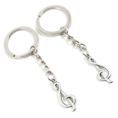 10 Pieces Keychain Keyring Door Car Key Chain Ring Tag Charms Supplies J9KK4C Music Musical Note