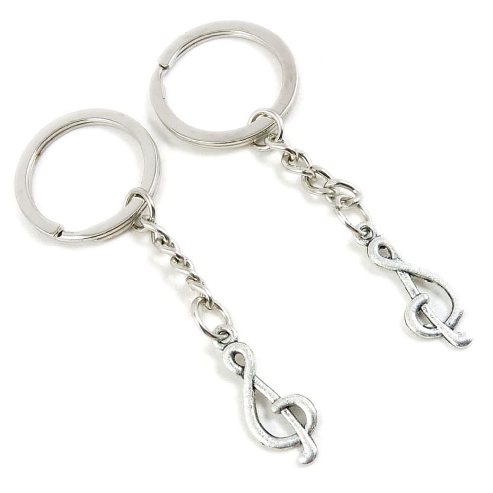 10 Pieces Keychain Keyring Door Car Key Chain Ring Tag Charms Supplies J9KK4C Music Musical Note