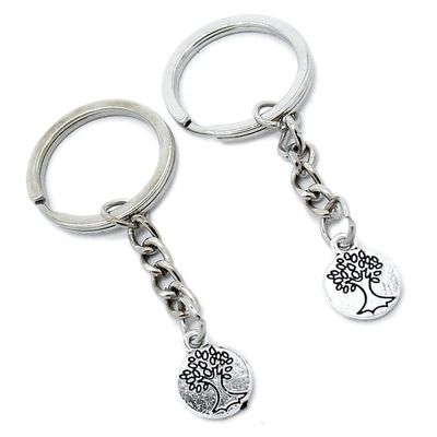 10 Pieces Keychain Keyring Door Car Key Chain Ring Tag Charms Supplies N2CD6B Oak Life String Tree Tag