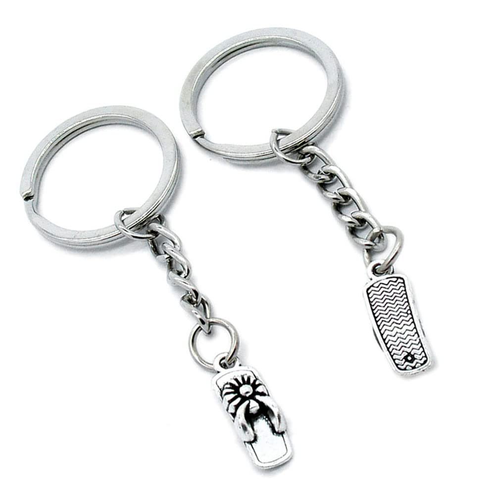 10 Pieces Keychain Keyring Door Car Key Chain Ring Tag Charms Supplies U9PA5G Slippers