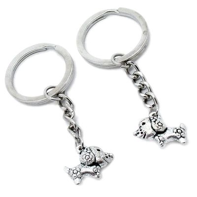 10 Pieces Keychain Keyring Door Car Key Chain Ring Tag Charms Supplies Y8UI7L Chinese Zodiac Pig Piggy