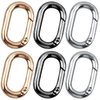 12pcs Carabiner Clip Hooks Metal Spring Key Rings Oval Rectangle Spring Keychain Buckle Snap Clips with a Box for Bag Handbag Purse Camping Fishing Hiking Traveling, 3 Colors