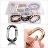 12pcs Carabiner Clip Hooks Metal Spring Key Rings Oval Rectangle Spring Keychain Buckle Snap Clips with a Box for Bag Handbag Purse Camping Fishing Hiking Traveling, 3 Colors view 4