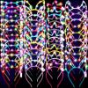 Janinka 64 Pcs Led Cat Ears Headband Bulk, Light Up Rave Hair Accessories Cute Rabbit Ear Crown, Glow in the Dark view 1