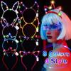 Janinka 64 Pcs Led Cat Ears Headband Bulk, Light Up Rave Hair Accessories Cute Rabbit Ear Crown, Glow in the Dark view 4