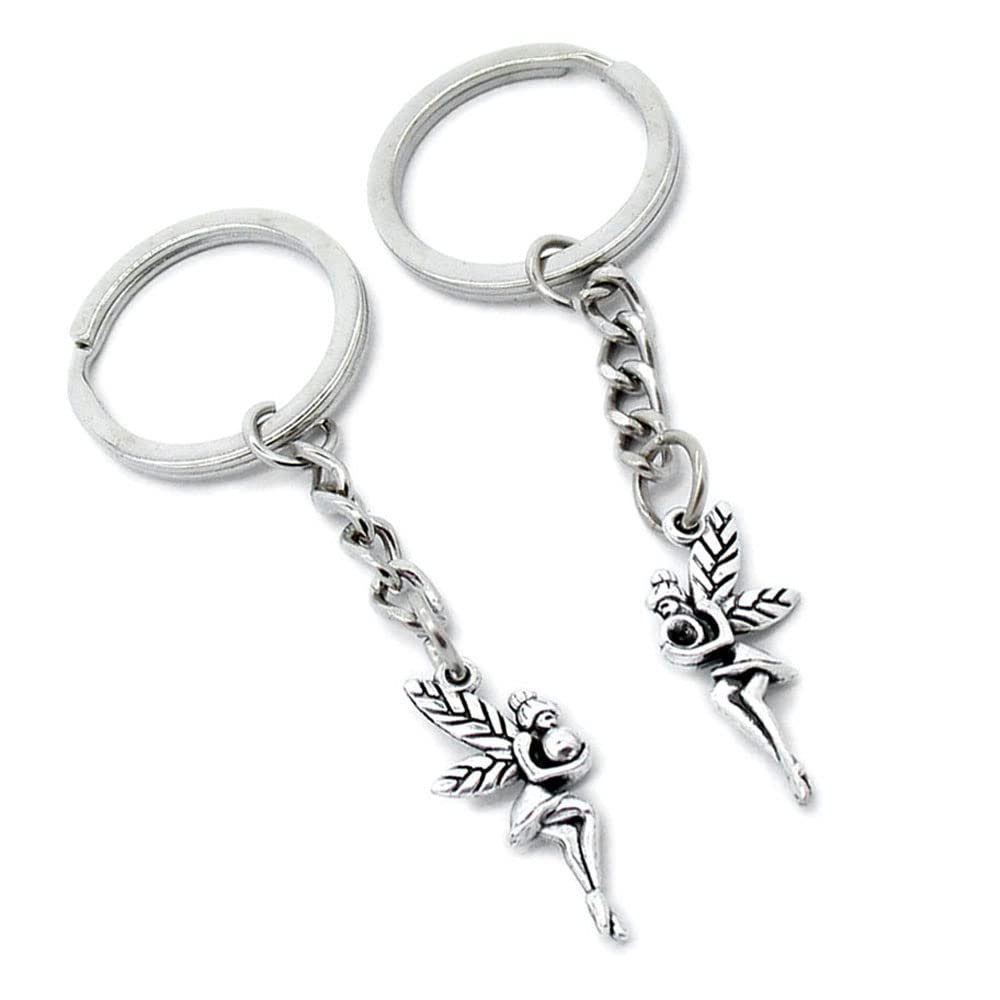 5 Pieces Keychain Keyring Door Car Key Chain Ring Tag Charms Supplies D5XS8J Fairy Angel