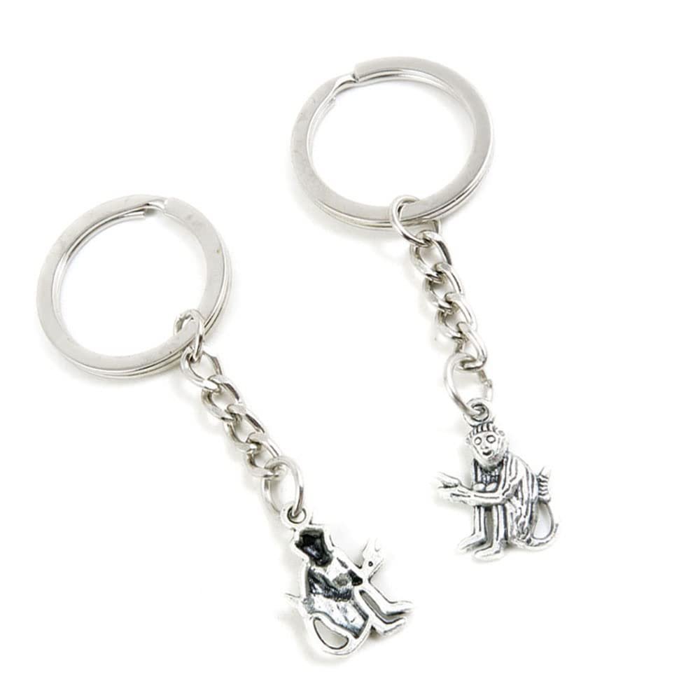 10 Pieces Keychain Keyring Door Car Key Chain Ring Tag Charms Supplies T8NH4L Monkey