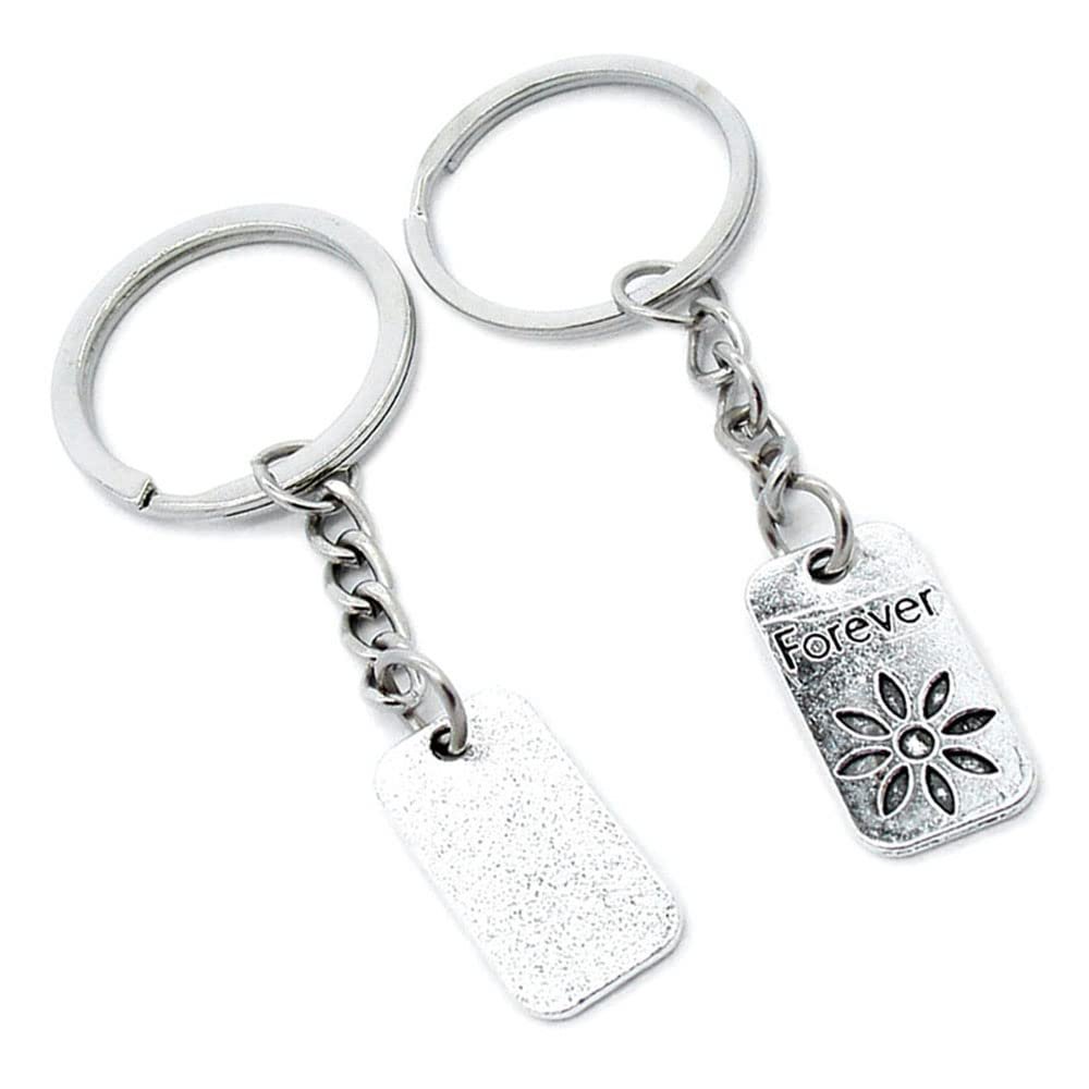 5 Pieces Keychain Keyring Door Car Key Chain Ring Tag Charms Supplies Y9CK4F Forever Tag Signs