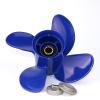 CAPTAIN Outboard Propeller Replace for Mercury 25-60 HP, 4-Blade 10.3" x 13" Pitch Aluminium Boat Propellers, OEM No.48-8M8026630, 13 Tooth Splines, RH (Ocean Blue) view 1