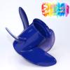 CAPTAIN Outboard Propeller Replace for Mercury 25-60 HP, 4-Blade 10.3" x 13" Pitch Aluminium Boat Propellers, OEM No.48-8M8026630, 13 Tooth Splines, RH (Ocean Blue) view 3