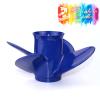 CAPTAIN Outboard Propeller Replace for Mercury 25-60 HP, 4-Blade 10.3" x 13" Pitch Aluminium Boat Propellers, OEM No.48-8M8026630, 13 Tooth Splines, RH (Ocean Blue) view 4