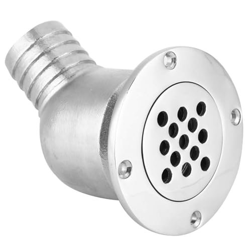 HERCHR Boat Floor Drain, Stainless Steel Boat Deck Water Drain Scupper Drainage Cover for Yacht Boat Replacement Accessory Elbow Boat Scupper Overflow Tube Deck Drainage