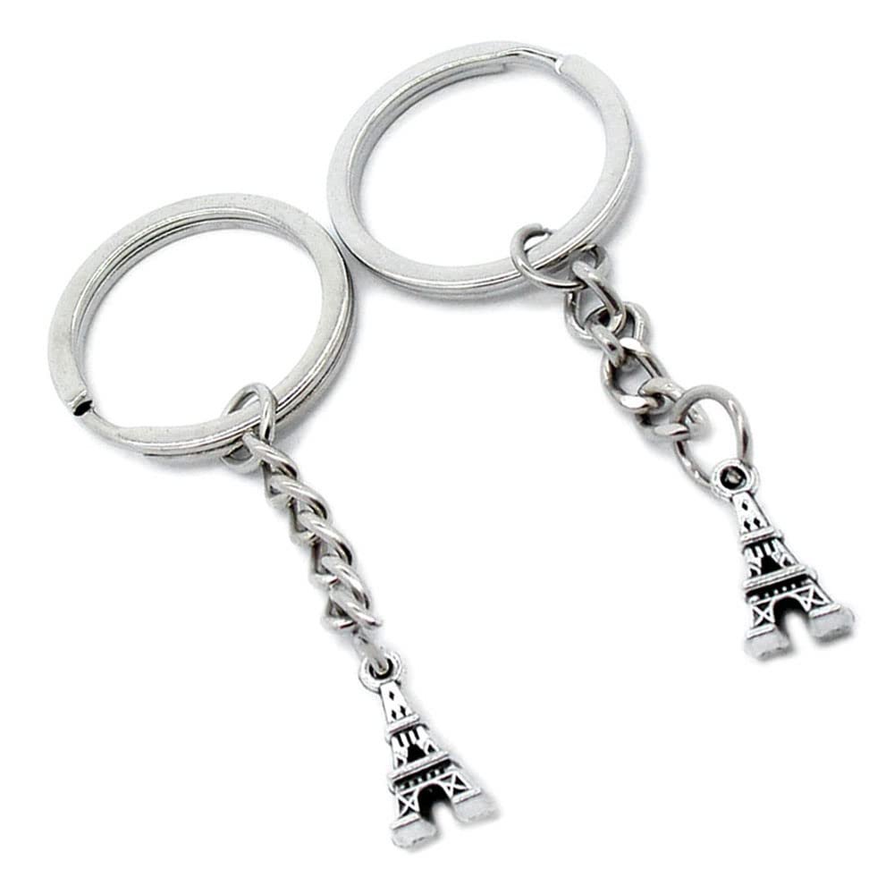 10 Pieces Keychain Keyring Door Car Key Chain Ring Tag Charms Supplies R3GU2Q Paris Eiffel Tower