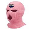 Blue Line American Flag Ski Mask Police Officer Embroidered Three Hole Mask Support Graphic Balaclava (Light Pink) view 1