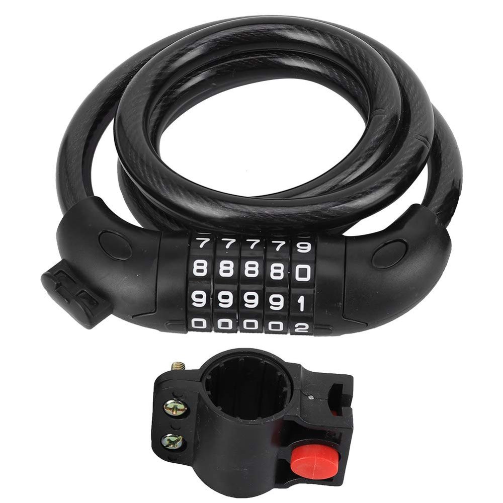 Plplaaoo Heavy Duty Bike Cable Lock with Resettable Combination, Braided Steel Cable Lock for Ebike Scooter & Motorcycle 4FT Anti-Theft Bicycle Lock, Weatherproof for Mountain Road Bike Security