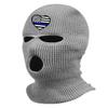 Blue Line American Flag Ski Mask Police Officer Embroidered Three Hole Mask Support Graphic Balaclava (Grey)