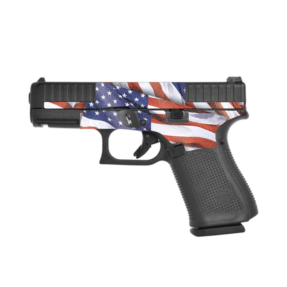 MightySkins Glossy Glitter Skin Compatible with Glock 44 Compact 22LR 4.03 Barrel - Patriot | Protective, Durable High-Gloss Glitter Finish | Easy to Apply | Made in The USA