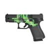 MightySkins Glossy Glitter Skin Compatible with Glock 44 Compact 22LR 4.03 Barrel - Green Flames | Protective, Durable High-Gloss Glitter Finish | Easy to Apply | Made in The USA view 1