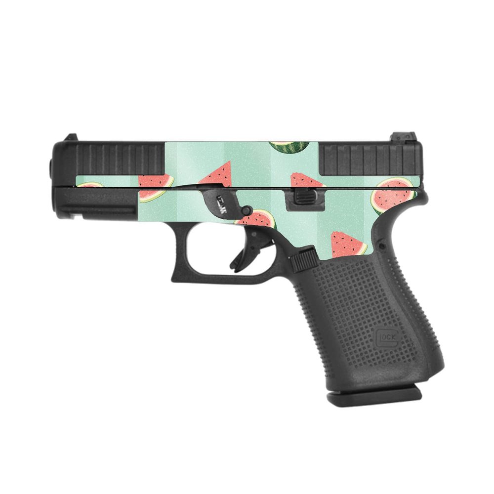 MightySkins Glossy Glitter Skin Compatible with Glock 44 Compact 22LR 4.03 Barrel - Watermelon Patch | Protective, Durable High-Gloss Glitter Finish | Easy to Apply | Made in The USA