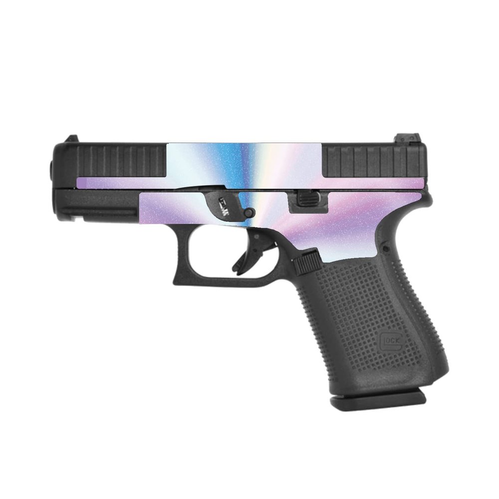 MightySkins Glossy Glitter Skin Compatible with Glock 44 Compact 22LR 4.03 Barrel - Rainbow Zoom | Protective, Durable High-Gloss Glitter Finish | Easy to Apply | Made in The USA