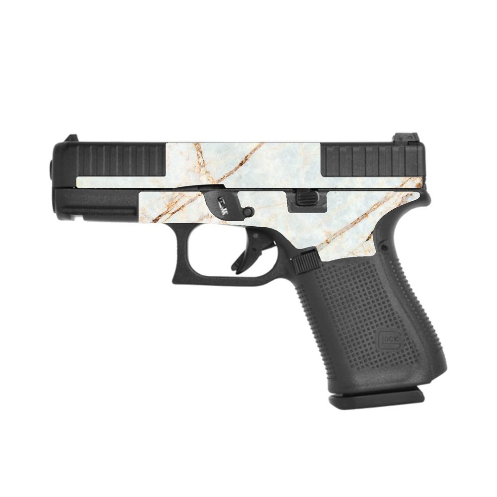MightySkins Glossy Glitter Skin Compatible with Glock 44 Compact 22LR 4.03 Barrel - Antique Marble | Protective, Durable High-Gloss Glitter Finish | Easy to Apply | Made in The USA