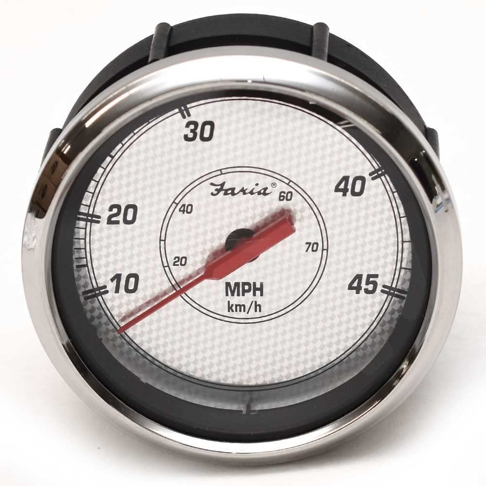Faria Boat Speedometer Gauge SE5018A | 3 3/8 Inch Silver