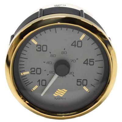 Faria Boat Speedometer Gauge SE9973A | 3 1/4 Inch Gold Gray