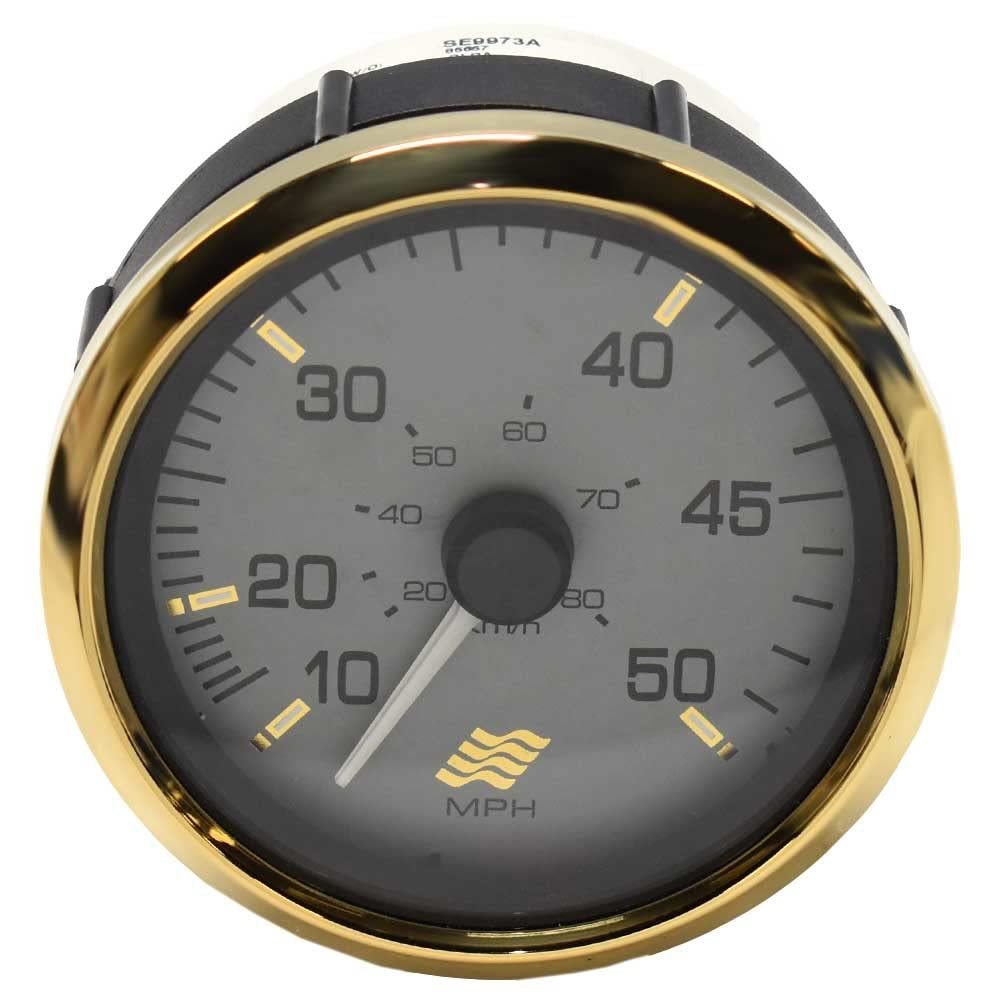Faria Boat Speedometer Gauge SE9973A | 3 1/4 Inch Gold Gray