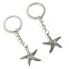 5 Pieces Keychain Keyring Door Car Key Chain Ring Tag Charms Supplies Y3QR2O Starfish Sea Star view 1