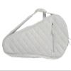 TennisMasson Masson Single Sleeve White Leather Racket Bag with Gold Accents view 1