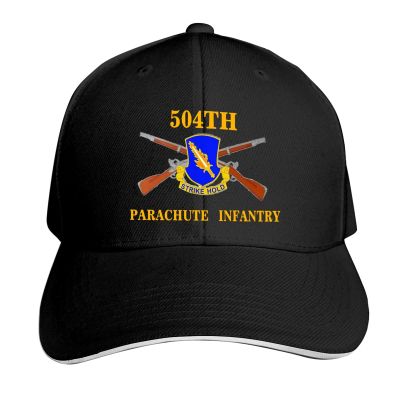 504th Parachute Infantry Regiment Unisex Adult Baseball Cap Sandwich Caps Adjustable Dad Hat Casquette Cap Black