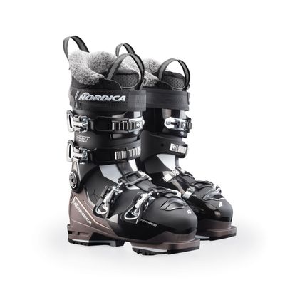 Nordica Women's Medium Volume Gripwalk All-Mountain Sportmachine 3 85 W Ski Boots, Black/Bronze/White, 24.5
