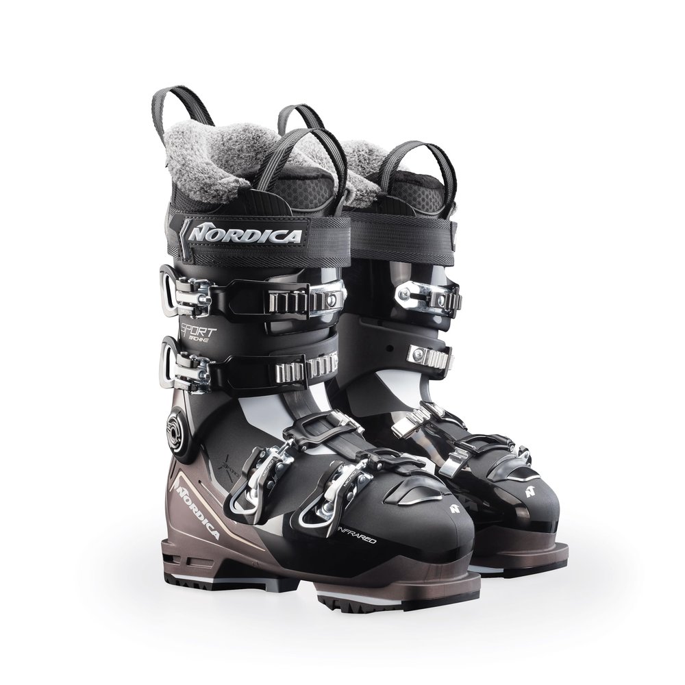 Nordica Women's Medium Volume Gripwalk All-Mountain Sportmachine 3 85 W Ski Boots, Black/Bronze/White, 24.5