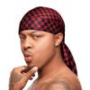 Red by Kiss Bow Wow X Power Wave Checker Silky Durag for Men Waves Silky Doo Rag (Red) view 1