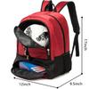 AIRTTUZ Youth Soccer Bag Outdoor Sport Backpack for Basketball,Volleyball with Cleat Shoes and Ball Compartment. (Red) view 2