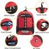 AIRTTUZ Youth Soccer Bag Outdoor Sport Backpack for Basketball,Volleyball with Cleat Shoes and Ball Compartment. (Red) view 3